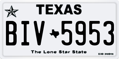 TX license plate BIV5953