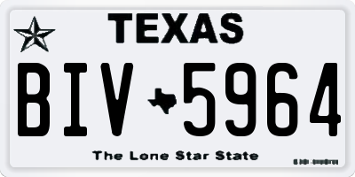 TX license plate BIV5964