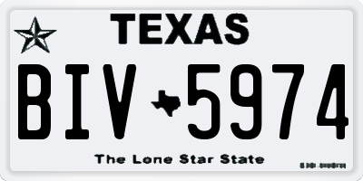 TX license plate BIV5974