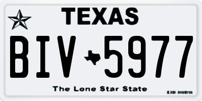 TX license plate BIV5977