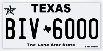 TX license plate BIV6000