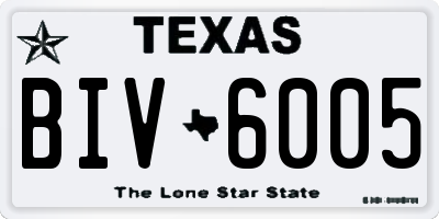 TX license plate BIV6005