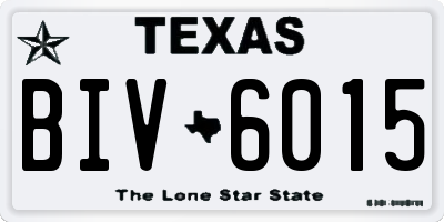 TX license plate BIV6015