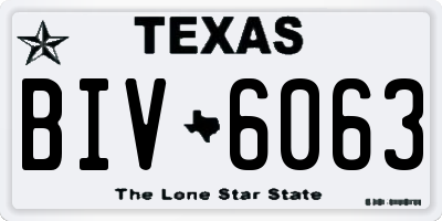 TX license plate BIV6063