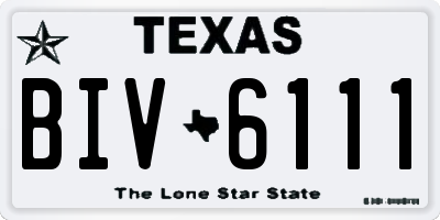 TX license plate BIV6111