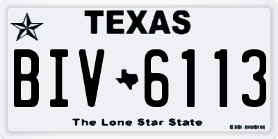 TX license plate BIV6113