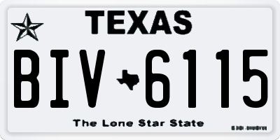 TX license plate BIV6115