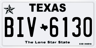 TX license plate BIV6130