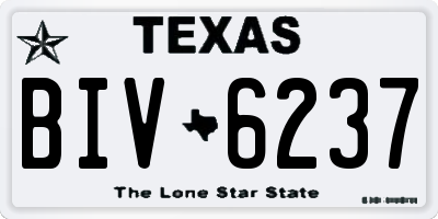 TX license plate BIV6237
