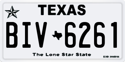 TX license plate BIV6261