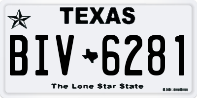 TX license plate BIV6281
