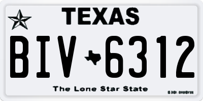 TX license plate BIV6312