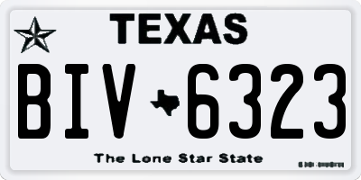 TX license plate BIV6323