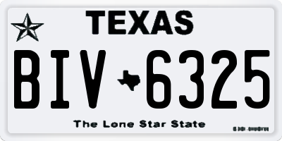 TX license plate BIV6325