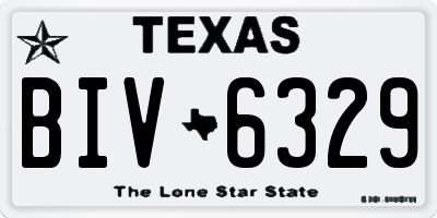 TX license plate BIV6329