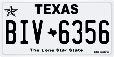 TX license plate BIV6356