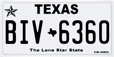 TX license plate BIV6360