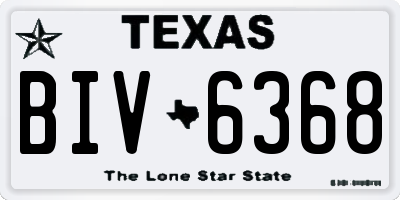 TX license plate BIV6368
