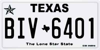 TX license plate BIV6401