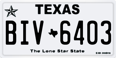 TX license plate BIV6403