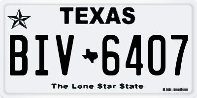 TX license plate BIV6407