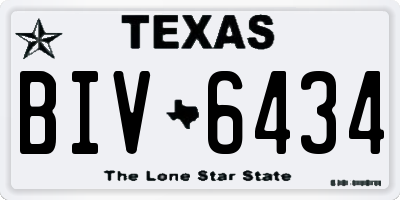 TX license plate BIV6434