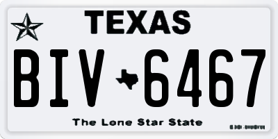 TX license plate BIV6467