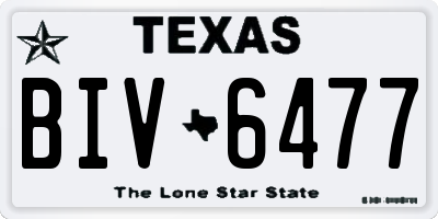 TX license plate BIV6477