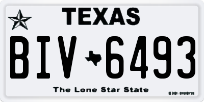 TX license plate BIV6493
