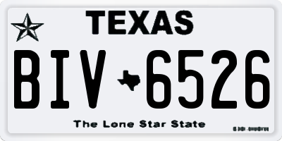 TX license plate BIV6526