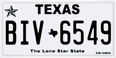 TX license plate BIV6549