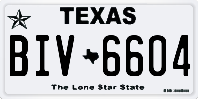 TX license plate BIV6604