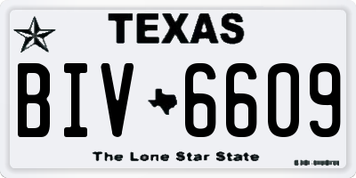 TX license plate BIV6609