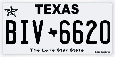 TX license plate BIV6620