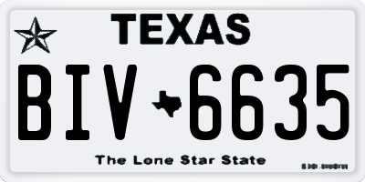 TX license plate BIV6635