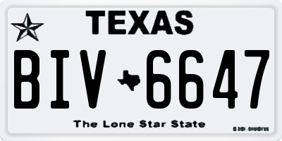 TX license plate BIV6647