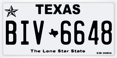 TX license plate BIV6648