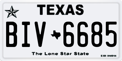 TX license plate BIV6685