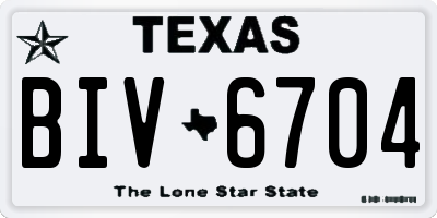 TX license plate BIV6704