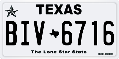 TX license plate BIV6716