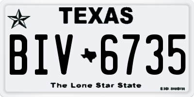 TX license plate BIV6735