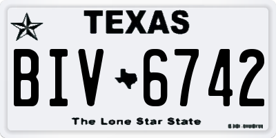 TX license plate BIV6742