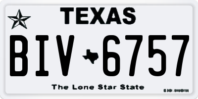 TX license plate BIV6757