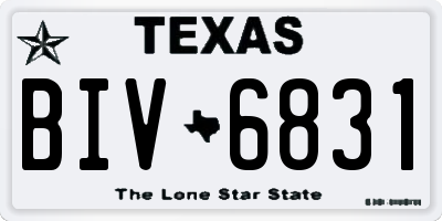 TX license plate BIV6831