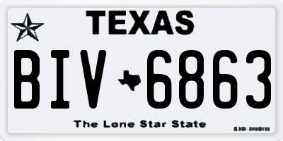 TX license plate BIV6863
