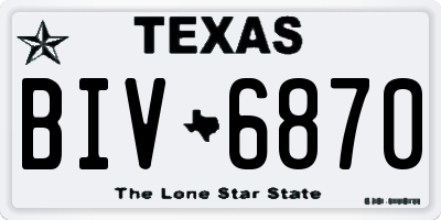 TX license plate BIV6870