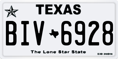 TX license plate BIV6928