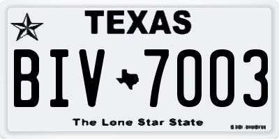 TX license plate BIV7003