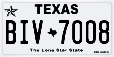 TX license plate BIV7008