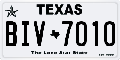 TX license plate BIV7010